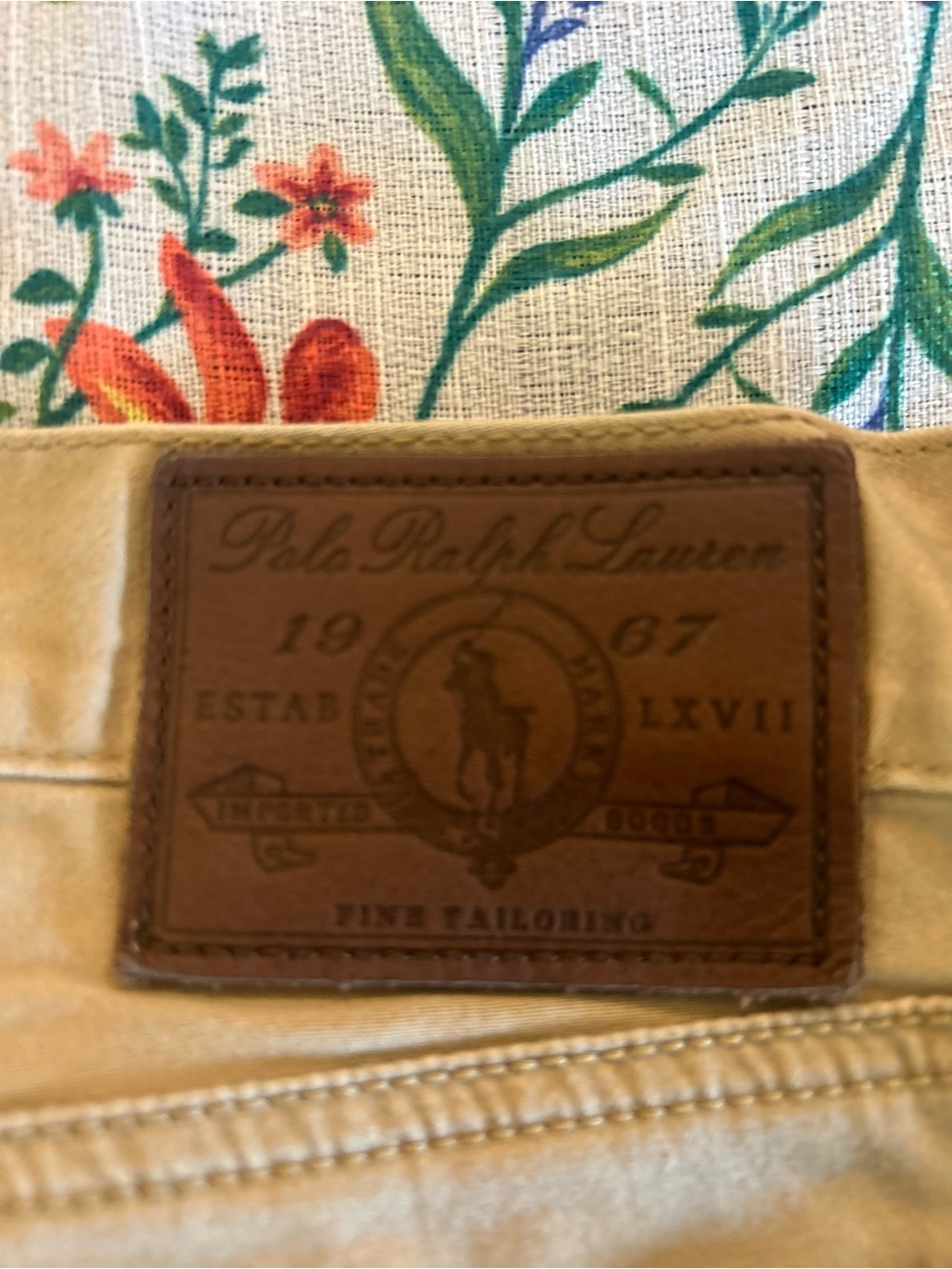 Polo Ralph Lauren Tan Leather Patch Detail Jeans